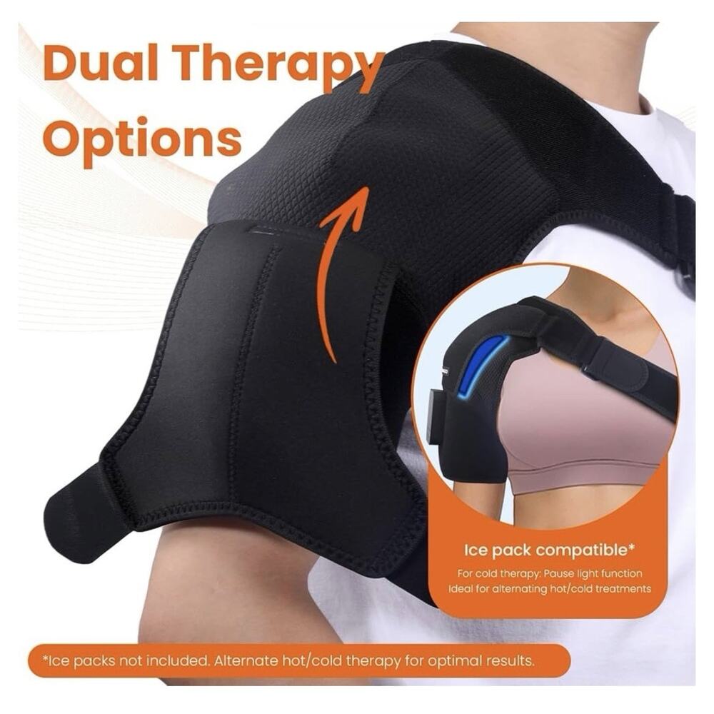 KENEO Infrared Light Therapy Shoulder Wrap, Cordless Rechargeable, Timer, Black - Picture 8 of 9